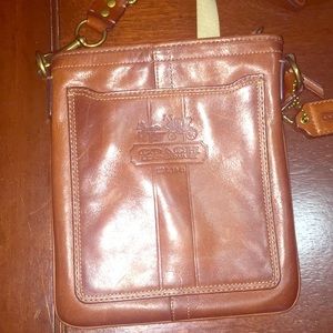 Authentic COACH cross body camel leather purse